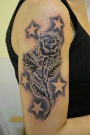 See more ideas about flower tattoos, violet tattoo, violet. 24 Star Tattoos You Need To See Star Tattoos Black Rose Tattoos Rose Tattoos