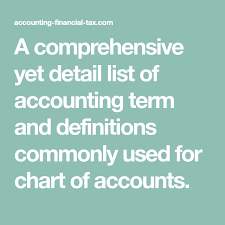 A Comprehensive Yet Detail List Of Accounting Term And