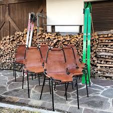 Les arcs fêtent leurs 50 ans et l'œuvre de charlotte perriand est à l'honneur. Charlotte Perriand Les Arcs Midcentury Leather Dining Chairs 1960s Set Of 6 Italian Design Club