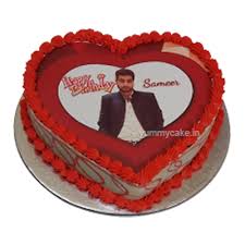 Birthday cake heart shape design. Heart Shape Photo Cake Online Beautiful Design Yummycake