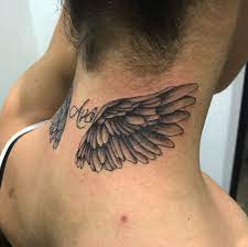 Pin By Lynn On Tatuagens Neck Tattoo Angel Tattoo Designs Piercing Tattoo