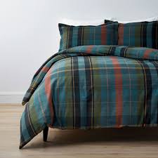 This rug features subtle brown and cream plaids with hints of green and burgundy for defining style. Tartan Plaid Yarn Dyed Flannel Duvet Cover