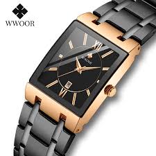 Wwoor الرجال الساعات 2020 العلامة التجارية الفاخرة الذهب ساحة الرجال كوارتز ساعة معصم سوار الرجال الفولاذ المقاوم للصدأ مقاوم للماء تاريخ الساعات ساعات الكوارتز Aliexpress