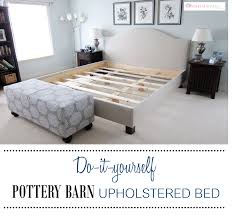 Sha cerlin queen size platform bed frame with wood headboard and metal slats / rustic country style mattress foundation /box spring optional / strong metal slats support / easy assembly,dark brown. Diy Pottery Barn Upholstered Bed Simply Made By Rebecca