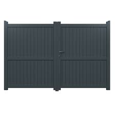 Portail Battant Aluminium Matisse Gris L 300 X H 180 Cm Cloture Pvc Portail Pvc Et Cloture Alu Sur Muret