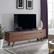 Modway Scope 71 In Walnut And Gray Wood Tv Stand With 6 Drawer Fits Tvs Up To 71 In With Cable Management Eei 3439 Wal Gry The Home Depot In 2020 Modern Tv Stand