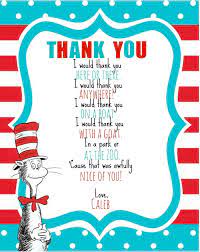 Free Printable Dr Seuss Thank You Cards
