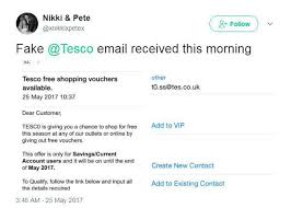 Or why not try our online grocery shopping and delivery service. Tesco Bank Customers Warned About New Fake Voucher Scam Email That Lets Scammers Steal Their Details