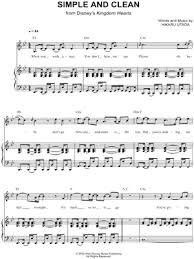 Simple And Clean From Kingdom Hearts Sheet Music In Bb Major Transposable Download Print Sku Mn0121062