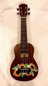 Painted Sunflower Ukulele Ukulele Art Painted Ukulele Instruments Art