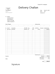 Delivery Challan Format Excel Business Market Economics