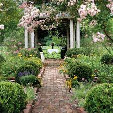 Straight Paths Lead To A Focal Point Straight Brick Paths Have A Formal Air Here The Straight Path Leads Both Visually A Brick Walkway Garden Paths Garden