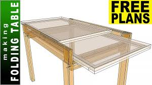 Making your own kitchen table is a great project because you not only get to design everything to your exact preferences, but you get to enjoy what you've made three times a day during meal times! Folding Sliding Dining Table Free Plans Making Dining Table Diy Diy Kitchen Table Diy Dining Table Foldable Dining Table