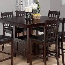 9 Piece Dark Solid Wood Counter Height Pub Set Table Chair Dining Kitchen Room Ebay Dining Table With Storage Dining Table In Kitchen Square Dining Tables