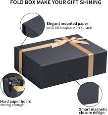 This is a great way to recycle christmas cards, birthday cards, and more. Buy Lifelum Gift Box With Magnetic Lid 4 Pack 8 X 7 X 3 Black Large Gift Box Bridesmaid Proposal Gift Boxes For Presents With Lids Contains Card Ribbon Shredded Paper Filler