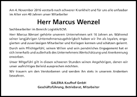 Traueranzeigen von Marcus Wenzel