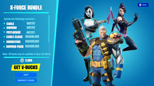 It can be purchased from the item shop for 3,000. New Fortnite X Force Bundle Cable Psylocke Domino More Fortnite X Force Deadpool Youtube