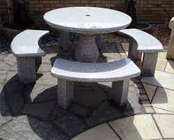 Check spelling or type a new query. Granite Round Table And 4 Benches Midland Stone