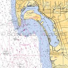 California San Diego Coronado Nautical Chart Decor
