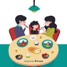 Download Family Sitting Around Table For Free In 2020 Good Night Cards Vector Free Family Illustration