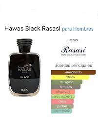 Hawas Black de Rasasi es una fragancia de la familia olfativa Arom&aacute;tica  Frutal para Hombres. Esta fragrancia es nueva. Hawas Black se lanz&oacute; en  2024. Las Notas de Salida son bergamota, pi&ntilde;a