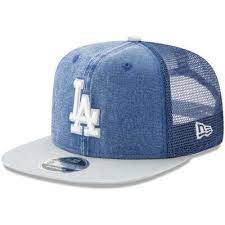 Men S New Era Navy Gray Los Angeles Dodgers Rugged Trucker Original Fit 9fifty Adjustable Snapback Hat Snapback Hats Sneakers Men Fashion Hats For Men