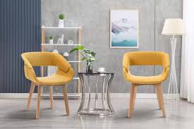 If you want contemporary glamor, coordinate metallic modern dining chairs with the chandelier for an. Modern Living Dining Room Accent Arm Chairs Set Of 2 Linen Fabric Mid Mcombo