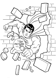 Your kids will increase their vocabulary by learning about different anima. Superman Coloring Pages Break Printable Free Coloing 4kids Com