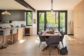 Place a narrow bar table in a kitchen corner or smaller breakfast nook if your kitchen lacks the space for a tradtional dining table. Best 60 Modern Dining Room Bar Design Photos And Ideas Dwell