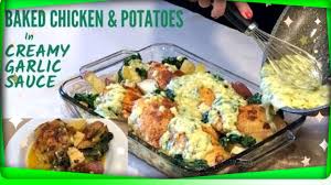 These easy lemon chicken recipes are where it's at. Baked Chicken And Potatoes In A Creamy Garlic Sauce Youtube
