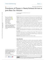 Buy 2 pairs of glasses and an eye exam for $69.95. Pdf Prevalence Of Myopia In Newly Enlisted Airmen At Joint Base San Antonio