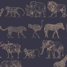 Graham Brown Safari Midnight Rose Gold Wallpaper 104893 Wallpaper Animal Print Wallpaper Navy Wallpaper Boutique Wallpaper