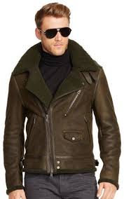 3 495 Ralph Lauren Black Label Shearling Biker Jacket Leather Jacket Men Jackets Men Fashion Leather Jacket