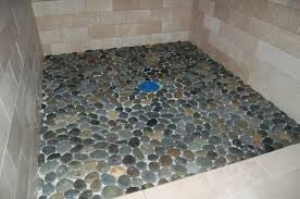 Flat Pebble Shower Floor Tile Natural Stone Tile Shower Home Shower Floor Pebble Shower Floor Shower Floor Tile