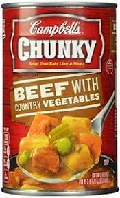 If you're needing inspiration for the winter season, try a few of these delicious recipes. Amazon Com Campbell S Chunky Beef With Country Vegetables Soup 18 8 Oz Pack Of 3 Grocery Gourmet Food