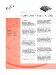 3com Megahertz 10 100 Lan Pc Card Datasheet Manualzz