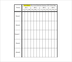 Exercise Schedule Template 7 Free Word Excel Pdf Format