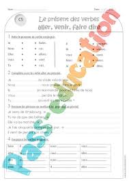 Present Des Verbes Aller Venir Faire Dire Ce1 Exercices A Imprimer Pass Education Exercice Verbe Verbe Aller Verbe