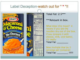 Task the pupils to read and compare the food labels and discuss the findings. Reading Food Labels