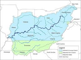 Map Of The Ohio River Valley Ohio River Ohio Map River Basin