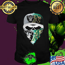 Black and white oakland raiders skull tattoo design. Skull Mask Oakland Raiders And Oakland A S Shirt Hoodie Sweater Long Sleeve And Tank Top
