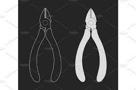 Pliers Nippers Vector Construction Illustration Illustration Art