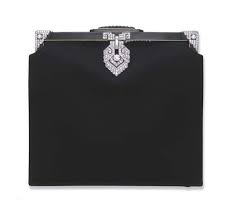 Black And White Bag Outline From The Estate Of Doris Duke An Exquisite Art Deco Diamond And Enamel Evening Bag By Cartier Of Square Outlin Art Deco Diamond Art Deco Jewelry Deco Jewelry