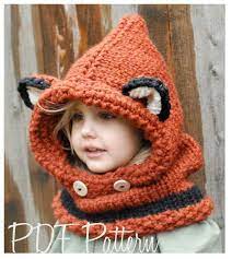 Warm scarf and comfortable hood with cute ears. Failynn Fox Cowl Pattern By Heidi May Knitting Crochet Hats Crochet
