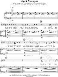 One Direction Night Changes Sheet Music Download Print Piano Sheet Music Letters Sheet Music One Direction Music