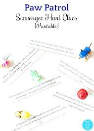 Birthday Scavenger Hunt Clues Printable Rescue Mission Fun With Paw Patrol Scavenger Hunt Clues Printable Paw Patrol Party Games Paw Patrol Birthday Party Scavenger Hunt Clues