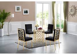 (33) duffy grey dining side chair $150. Opal Gold Dining Table W 4 Black Chair Best Buy Furniture And Mattress