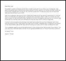 In our previous article on job application letters, we took a look at how to write a proper job application letter, and in this article on the same topic we are going to i trust that my current position coupled with my credentials have prepared me to take on the challenge as an accountant in your firm. Caregiver Reference Letter Example Letter Samples Templates