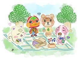 Animal Crossing New Horizons Picnic Art Animal Crossing Art Poster Wall Art