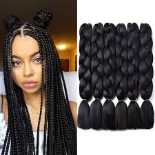 The pros agree that you can use either human or synthetic hair, including good ol' kanekalon braiding hair, which is more durable and lasts longer. Amazon Com Kanekalon Braiding Hair High Temperature Fiber Synthetic Hair Extensions For Braiding Crochet Twist Box Braids 24inch 6 Packs Black 1b Jumbo Braiding Hair Beauty